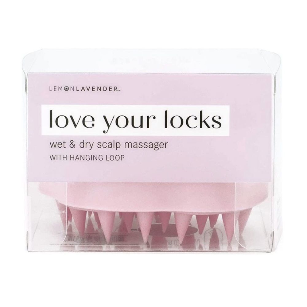 NIB Lemon Lavender Love Your Locks Wet & Dry Scalp Massager (Pink)